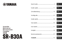 Yamaha SR-B30A - Owners manual 